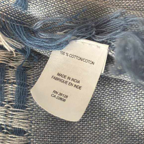 Echo Boho Open Front Cotton Poncho Shawl Kimono w/Fringe Women's One Size - Picture 7 of 7